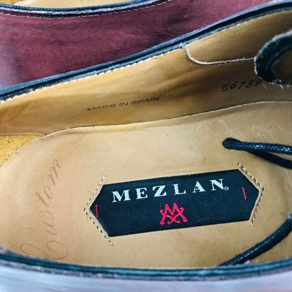 Mezlan Tilman Custom 5868 Burgundy Burnished Embossed Calfskin Dress Shoes US 9M main image 14